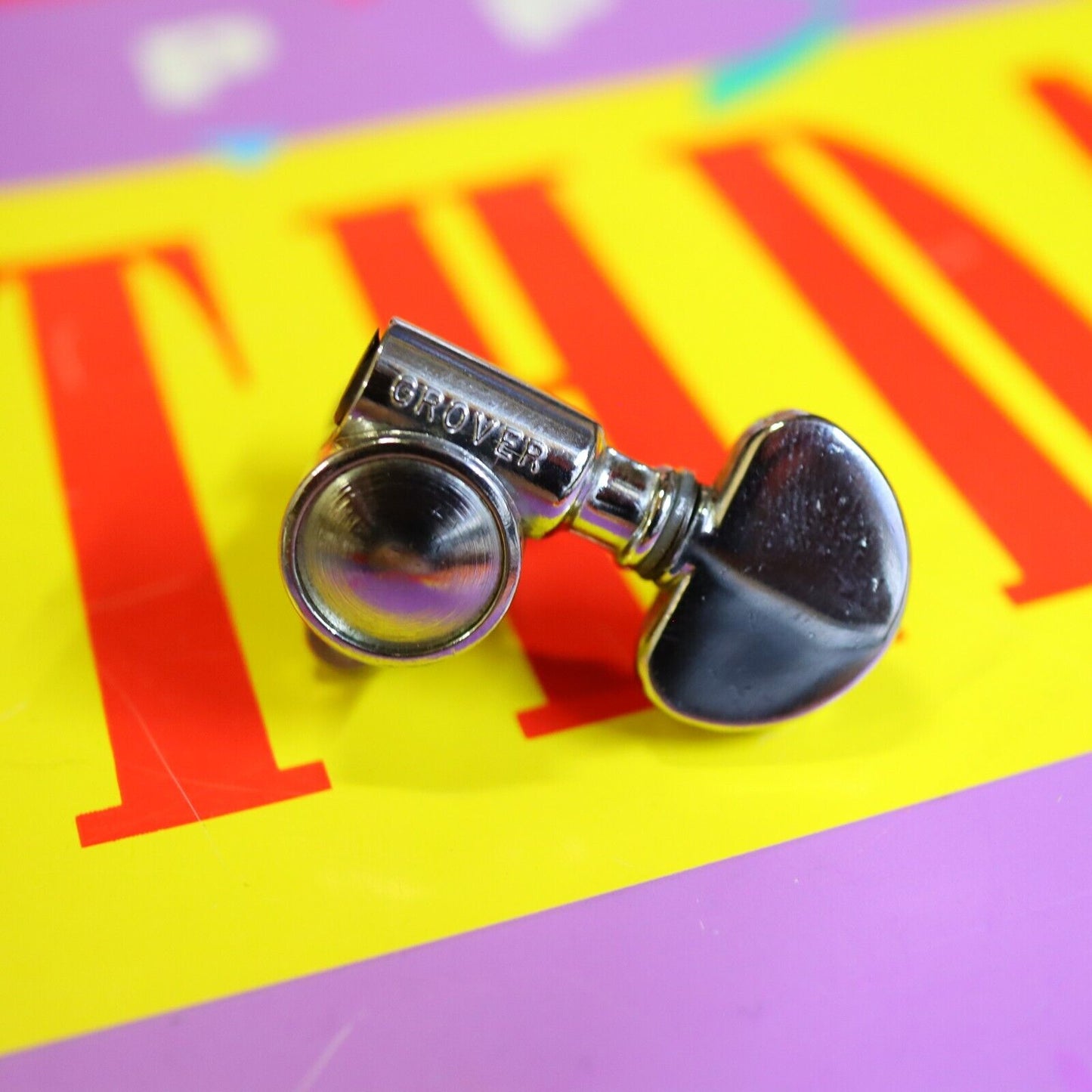 (1) Vintage Grover USA Guitar Chrome Kidney Tuning Peg Tuner Bass Side