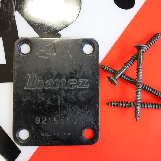 Vintage Ibanez Neck Plate Made in Korea Black MIK