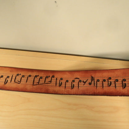 Leather Guitar Strap Laser Engraved Notes Design