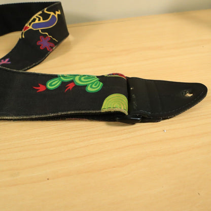 Neon 80s Pop 90s Art Deco Animal Abstract Guitar Strap Polyester - Multicolor