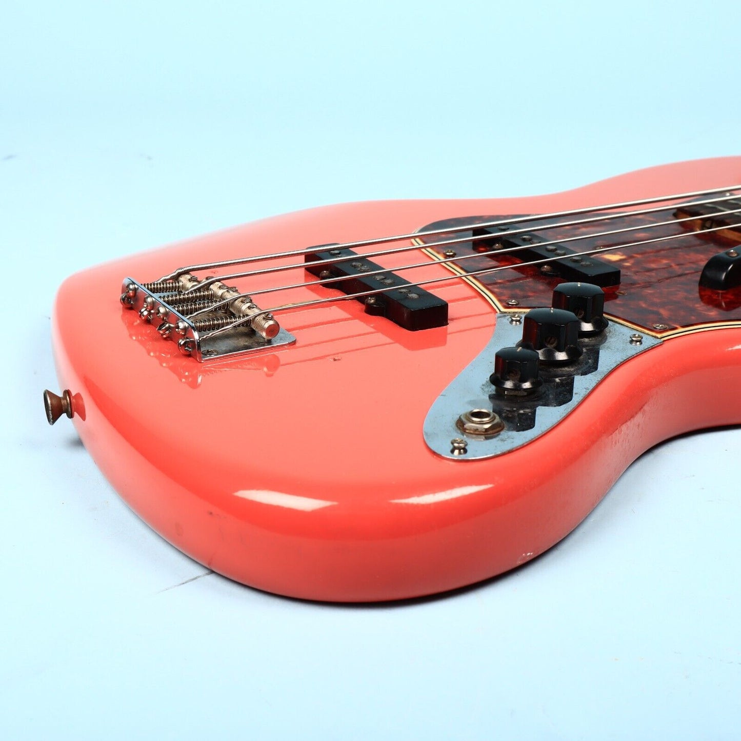 1961 Fender Jazz Bass Guitar Refin Fiesta Red