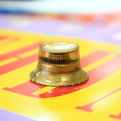Vintage Gibson Gold Bell Top Hat Knob for Electric Guitars - Single Item