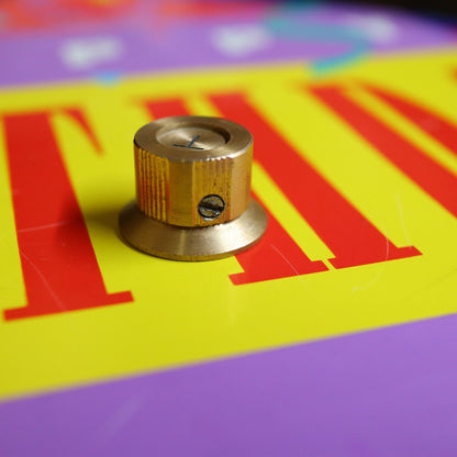 (1) Vintage Teisco Guitar Tone Knob Metal Gold Rare Univox Greco Ventura Japan