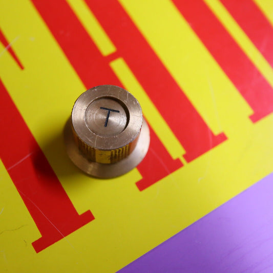 (1) Vintage Teisco Guitar Tone Knob Metal Gold Rare Univox Greco Ventura Japan