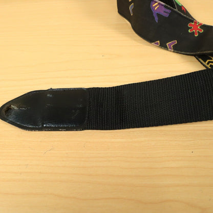 Neon 80s Pop 90s Art Deco Animal Abstract Guitar Strap Polyester - Multicolor