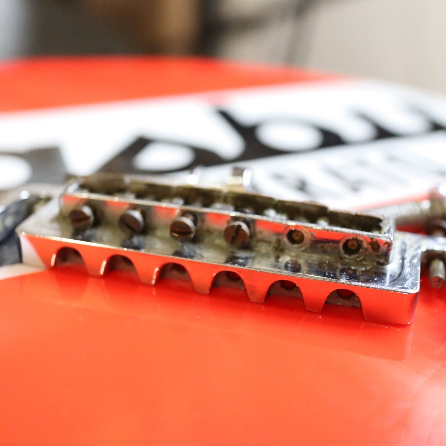 70s Leo Quan Badass Bridge 6 String Pat. App. *For Parts *2 Stripped screws*