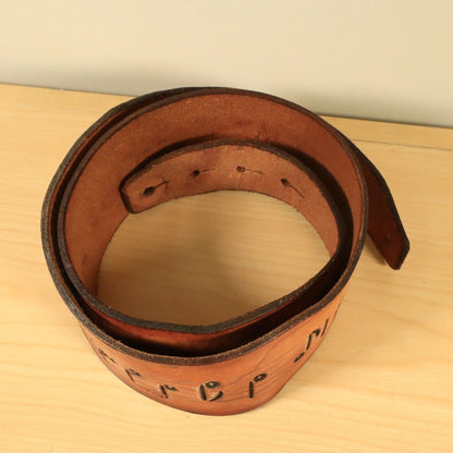 Leather Guitar Strap Laser Engraved Notes Design