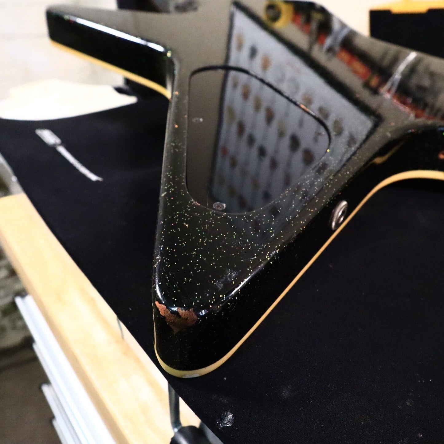 1982 Guild Nova X-82 Black Sparkle USA American Electric Guitar