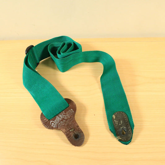 Vintage 90s Doctor Song USA Guitar Strap Green 2” Wide Adjustable Made In USA