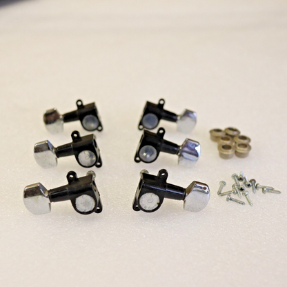 Rare Schaller Offset 3x3 Tuners Chrome Plastic Vintage 70's guitar W. Germany
