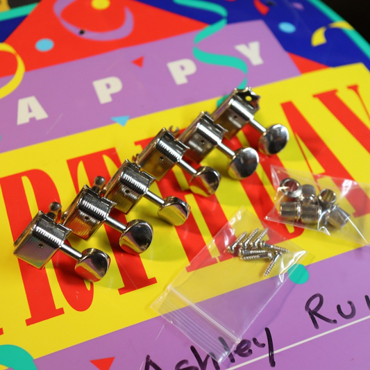 Kluson 6-In-Line Deluxe Series Tuners, Metal Oval Buttons