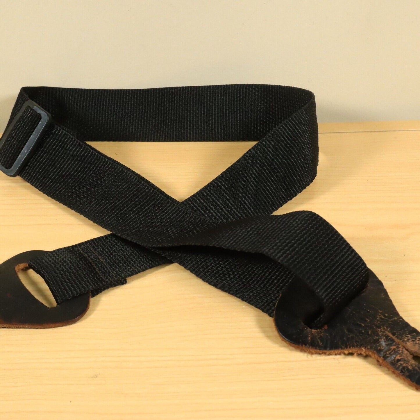 Vintage Ace USA Black Polyweb Guitar Strap Made In USA Adjustable