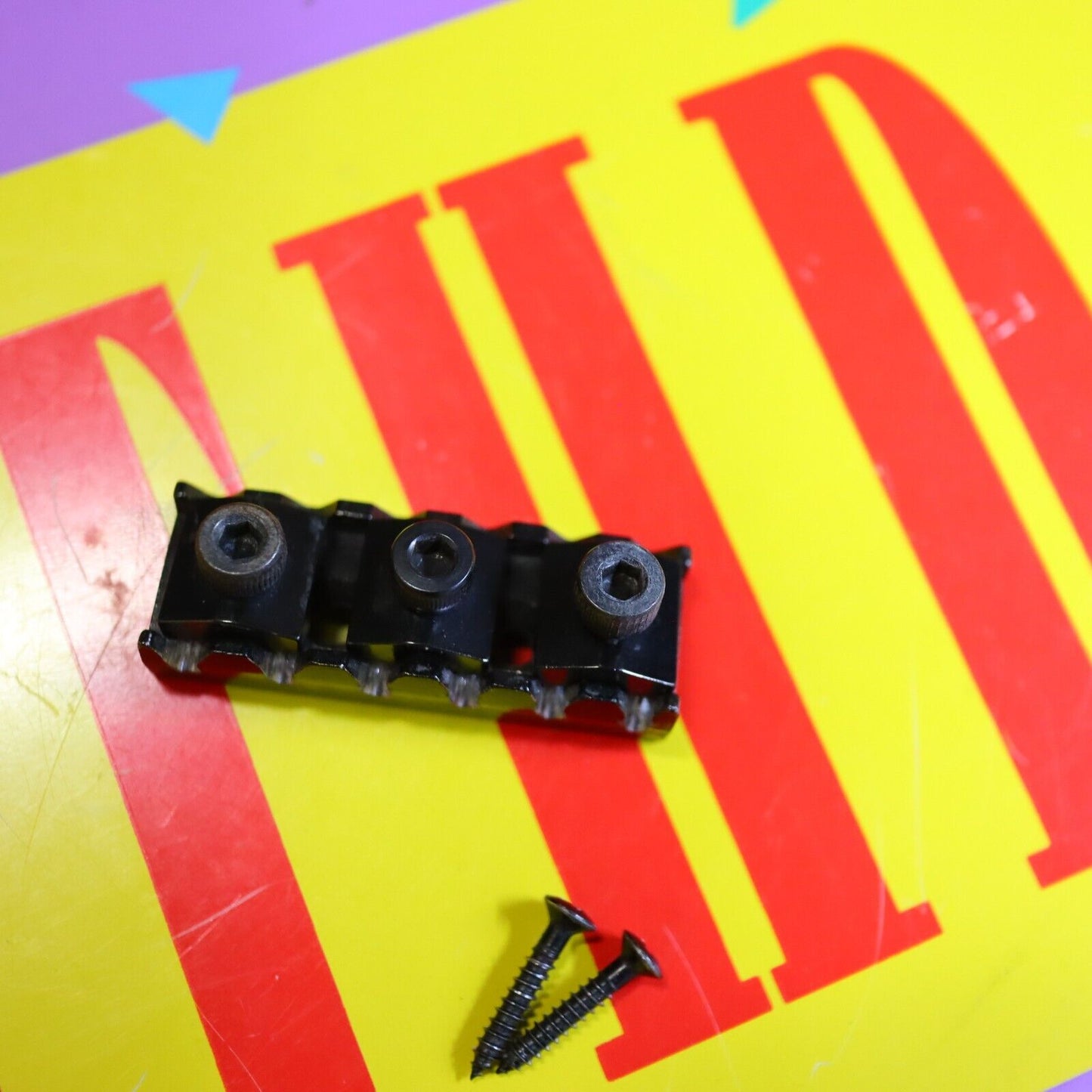 Original Vintage Made in Germany R4 Floyd Rose Locking Nut w/ Screws - Black
