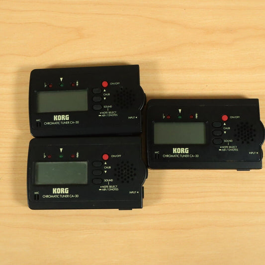 (3) Korg Chromatic Guitar/Bass Tuner CA-30 Black Lot