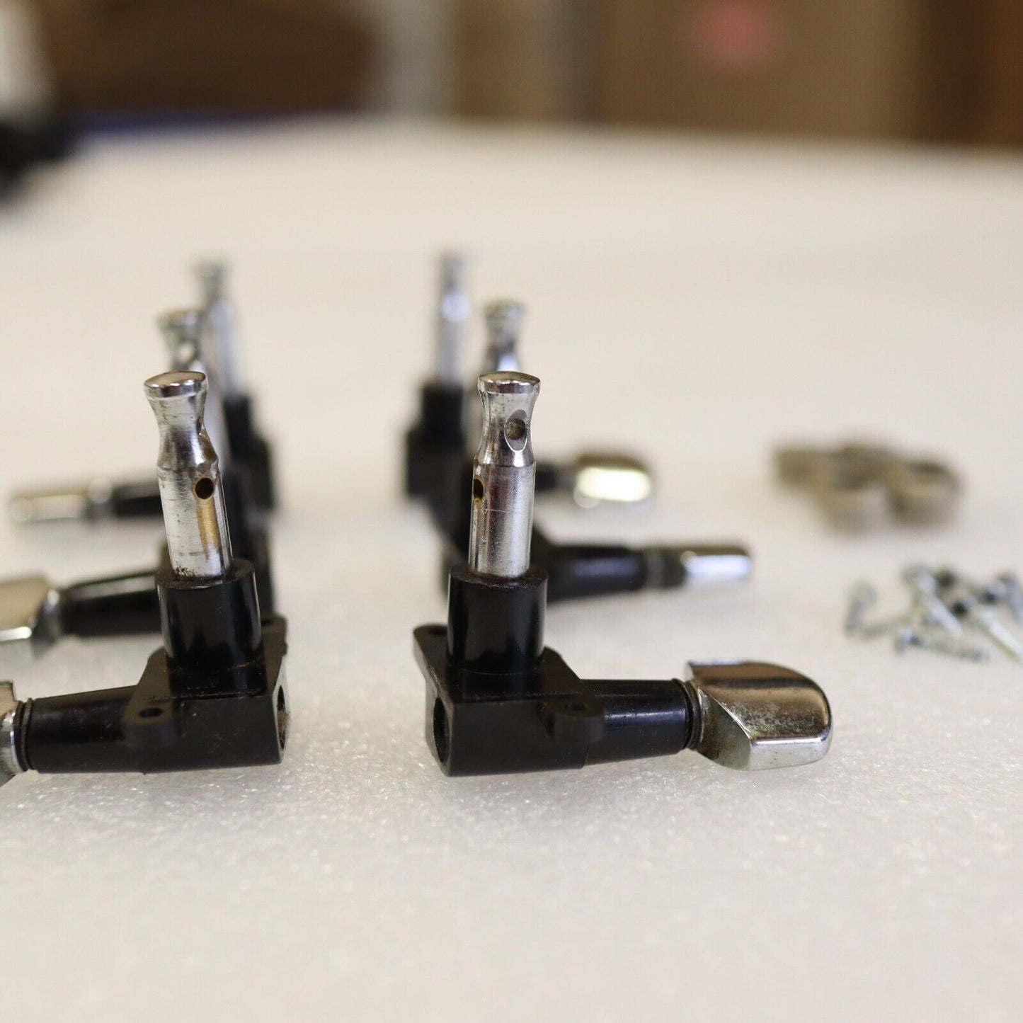Rare Schaller Offset 3x3 Tuners Chrome Plastic Vintage 70's guitar W. Germany