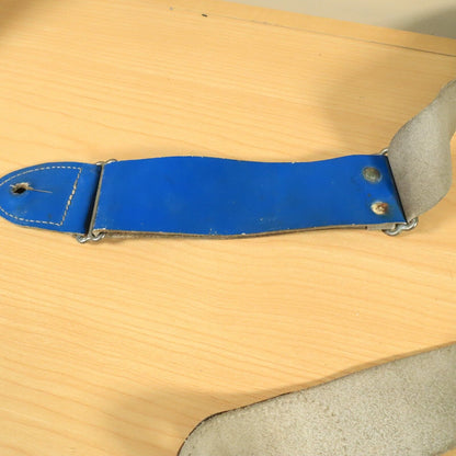 Vintage Earth III Guitar Leather Strap - Blue