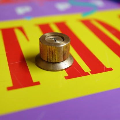 (1) Vintage Teisco Guitar Tone Knob Metal Gold Rare Univox Greco Ventura Japan