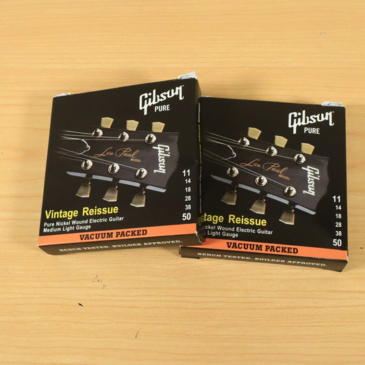 (2 Set Lot) Gibson Pure Vintage Reissue ALL Nickel 11-50 ga. Strings NOS