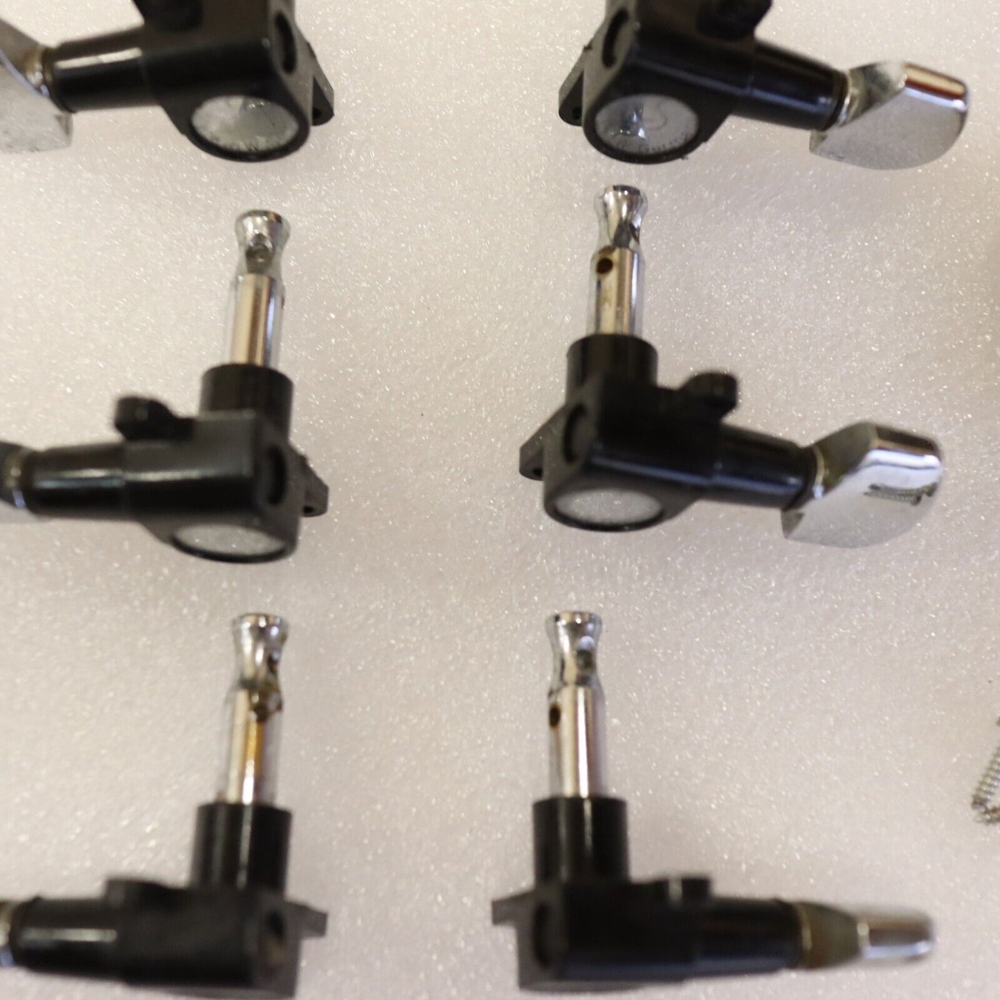 Rare Schaller Offset 3x3 Tuners Chrome Plastic Vintage 70's guitar W. Germany