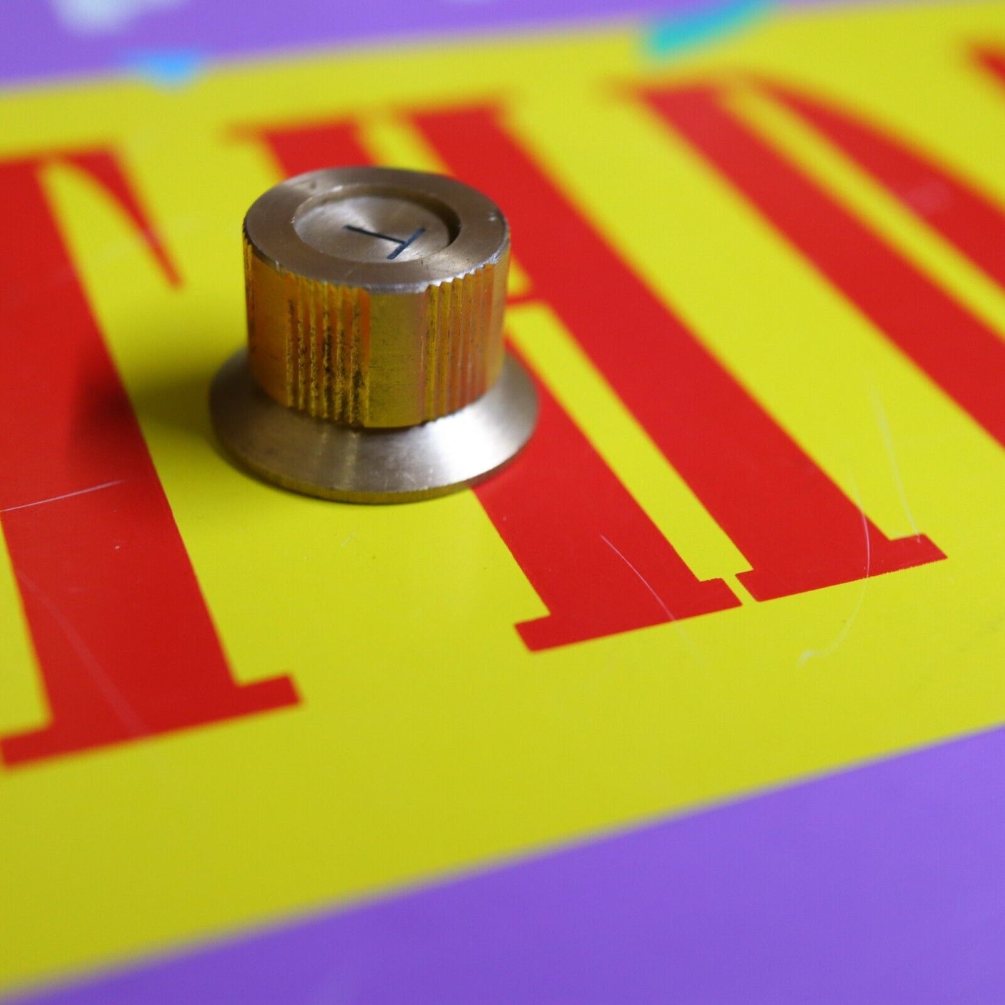 (1) Vintage Teisco Guitar Tone Knob Metal Gold Rare Univox Greco Ventura Japan