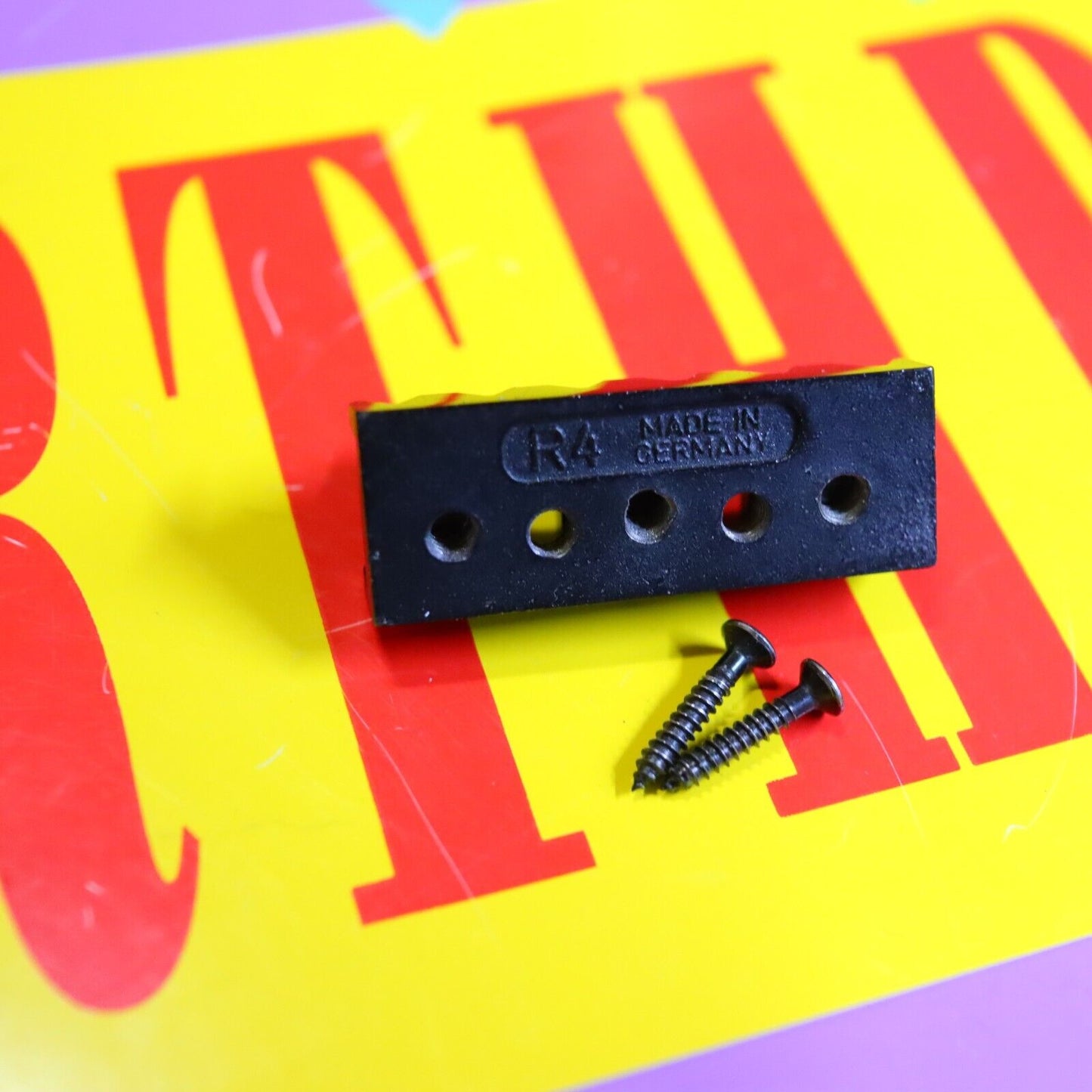 Original Vintage Made in Germany R4 Floyd Rose Locking Nut w/ Screws - Black