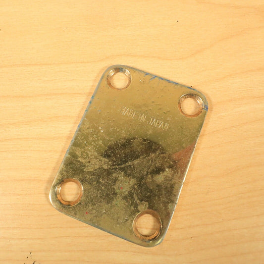 Vintage Made In Japan Electric Guitar Gold Neck Plate MIJ