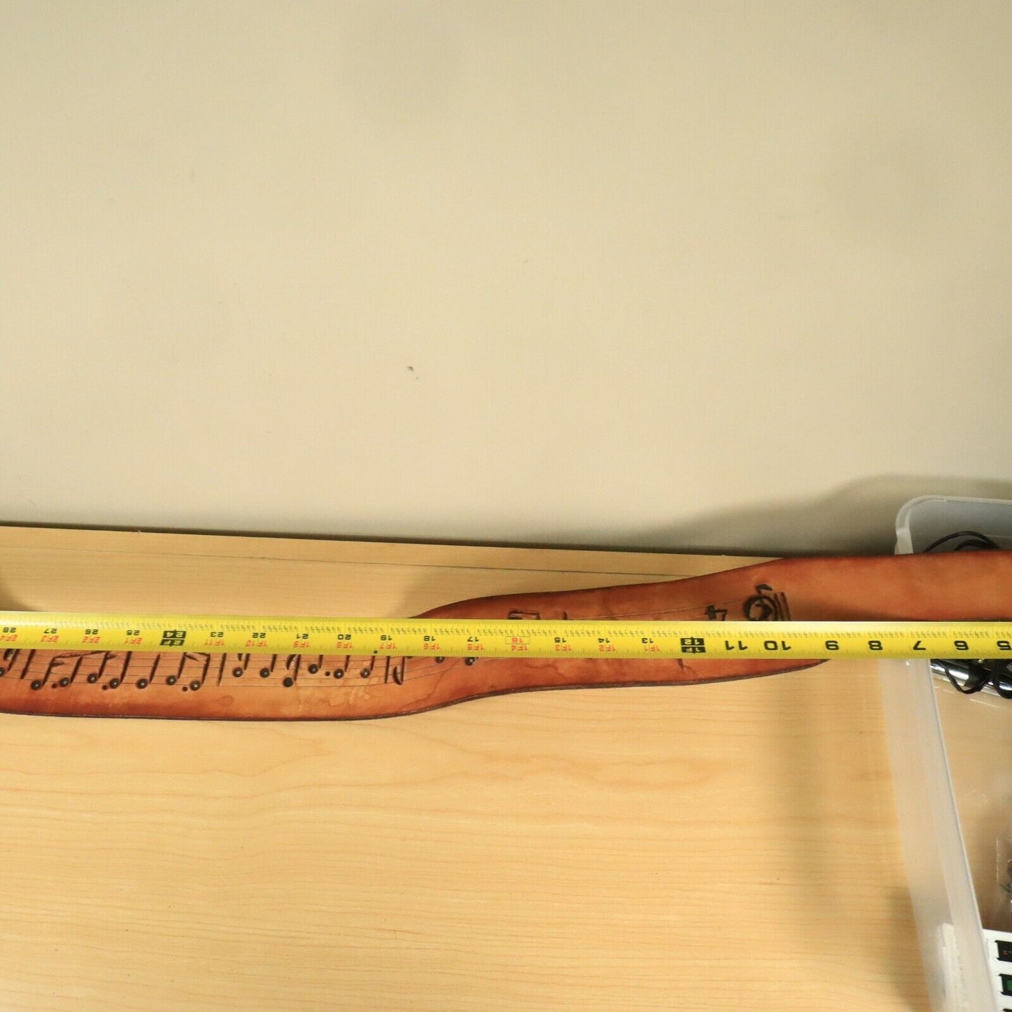 Leather Guitar Strap Laser Engraved Notes Design