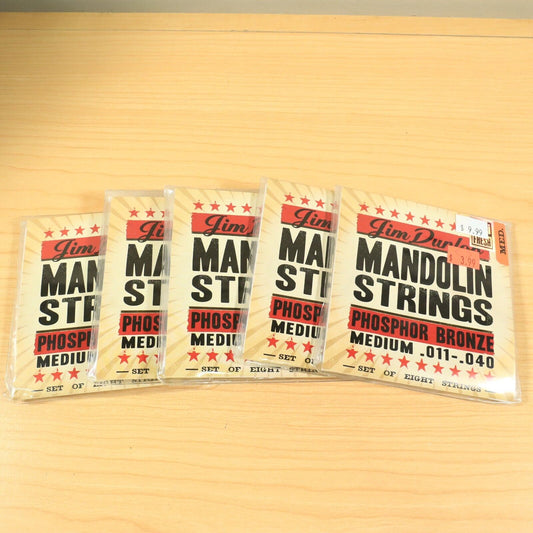 (5) Lot of Jim Dunlop Mandolin Strings .011-.040