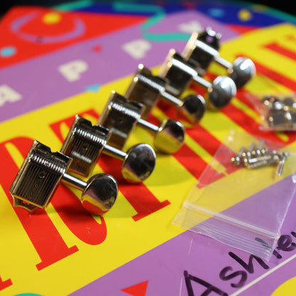 Kluson 6-In-Line Deluxe Series Tuners, Metal Oval Buttons