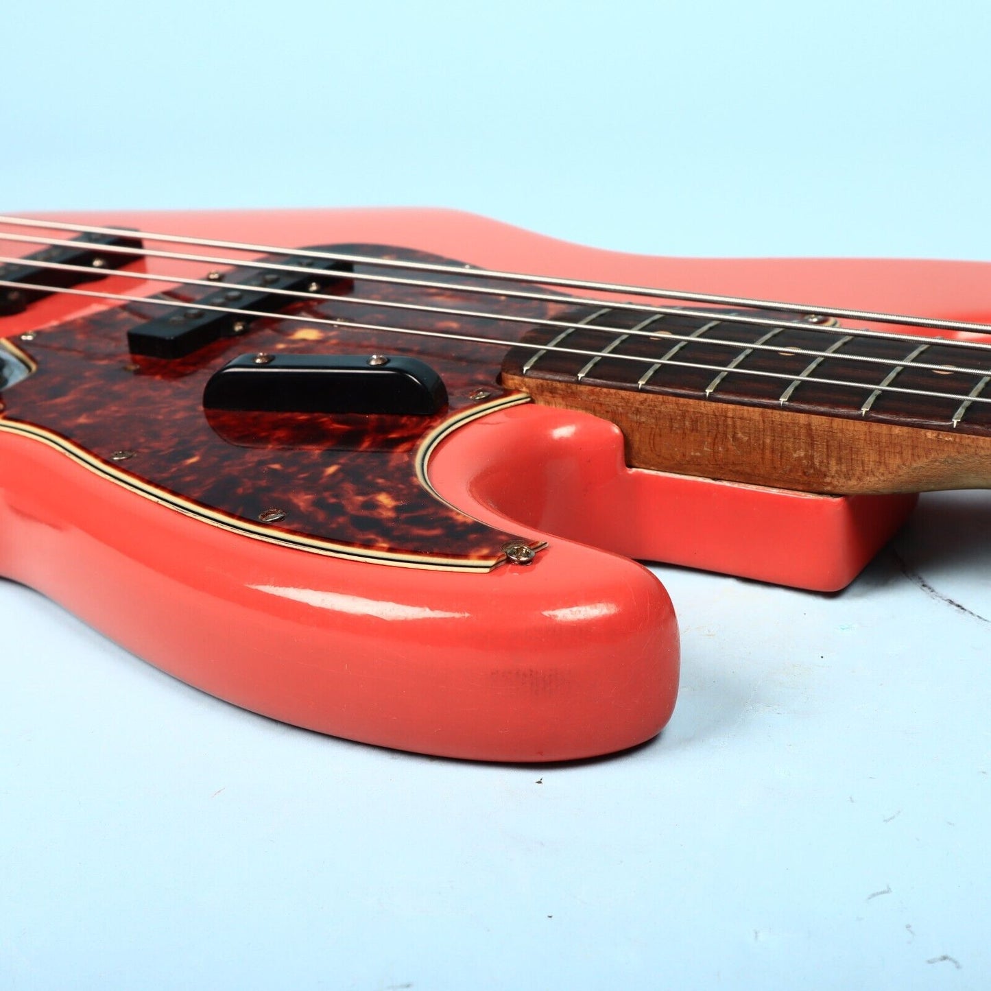 1961 Fender Jazz Bass Guitar Refin Fiesta Red