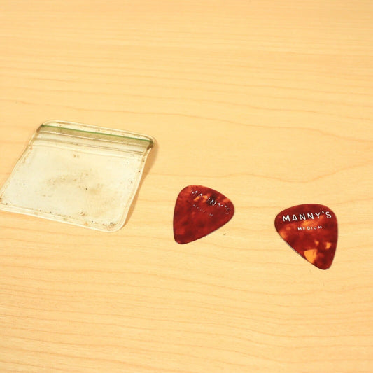 (2) Vintage Manny's Music New York City Faux Shell Guitar Pick Rare,  Medium