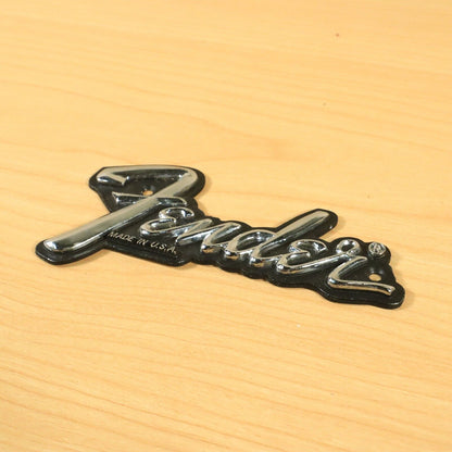 Fender "Made In USA" Metal Logo Amp Case Logo 1970's 1980's Black Chrome