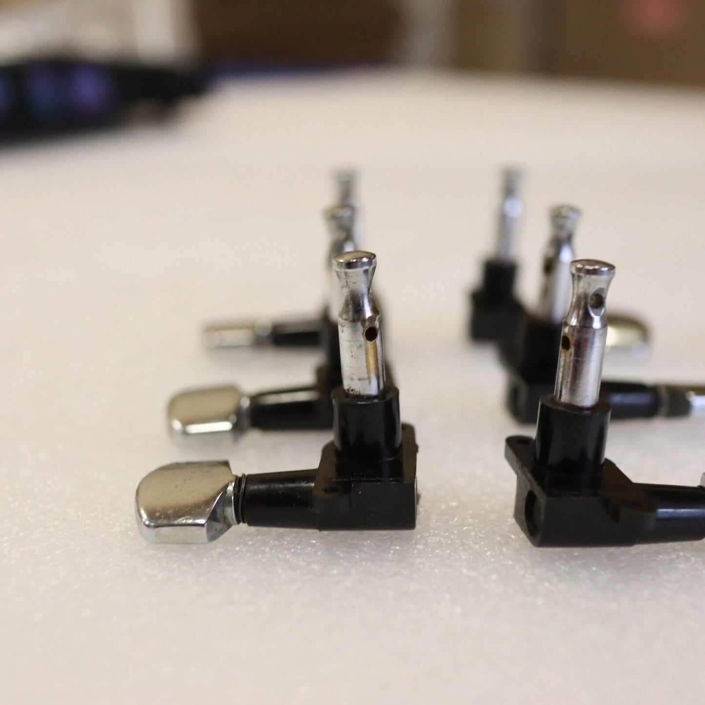 Rare Schaller Offset 3x3 Tuners Chrome Plastic Vintage 70's guitar W. Germany