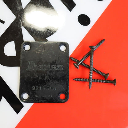 Vintage Ibanez Neck Plate Made in Korea Black MIK