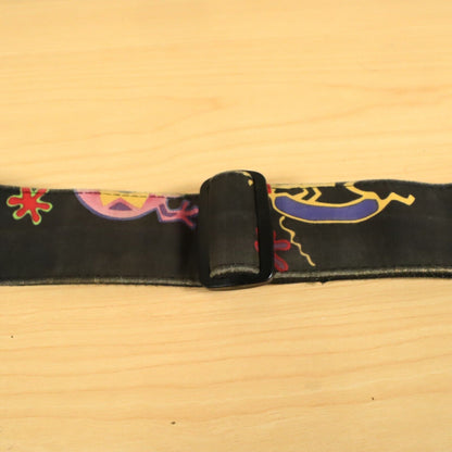 Neon 80s Pop 90s Art Deco Animal Abstract Guitar Strap Polyester - Multicolor