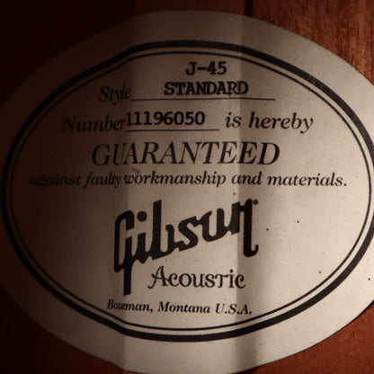 Guitarra acústica-eléctrica estándar Gibson J-45 de 2016