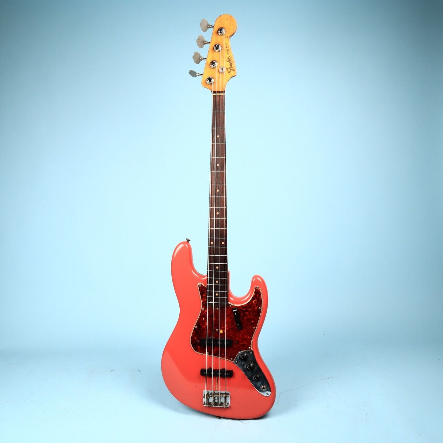 1961 Fender Jazz Bass Guitar Refin Fiesta Red