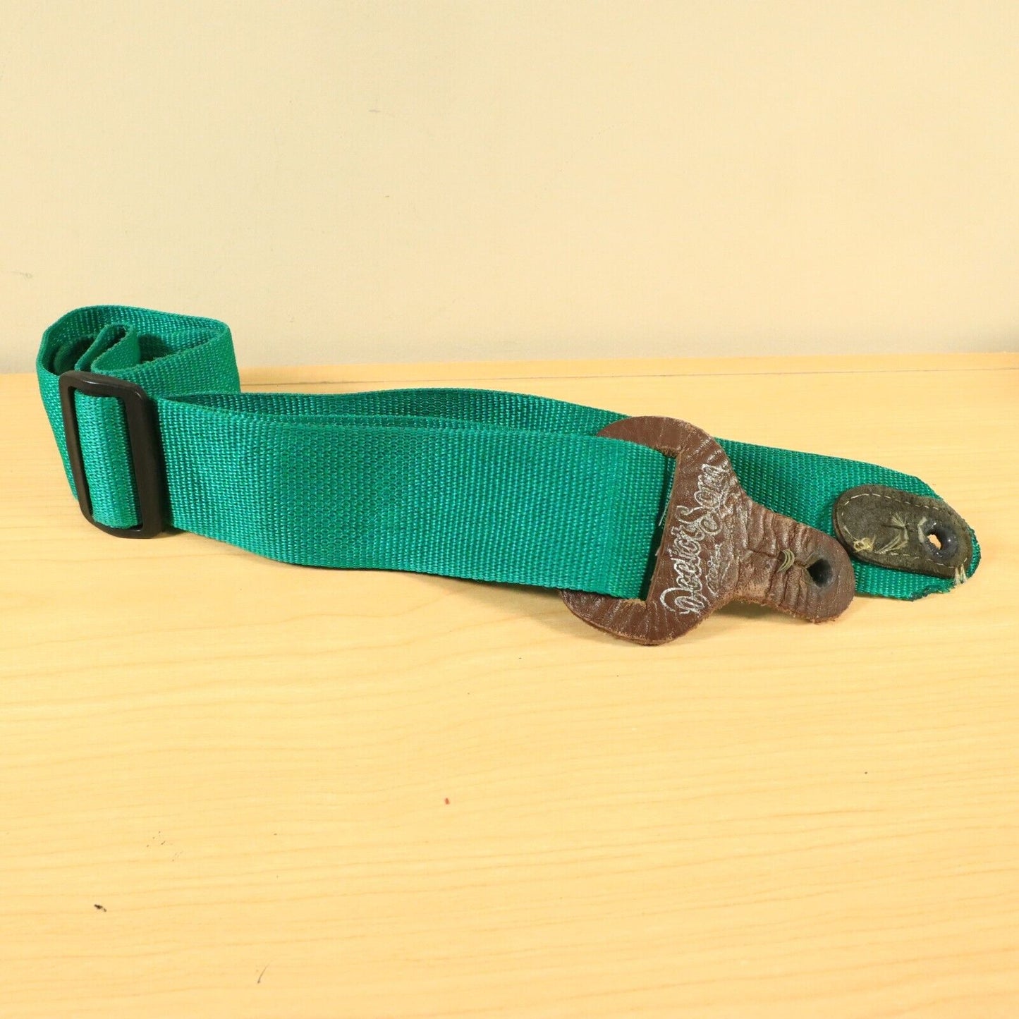 Vintage 90s Doctor Song USA Guitar Strap Green 2” Wide Adjustable Made In USA