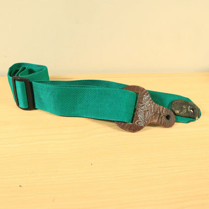 Vintage 90s Doctor Song USA Guitar Strap Green 2” Wide Adjustable Made In USA