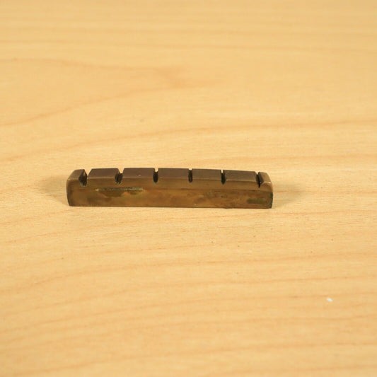 1980s Vintage Mighty Mite Strat Brass Guitar String Slotted Nut 9.5 radius