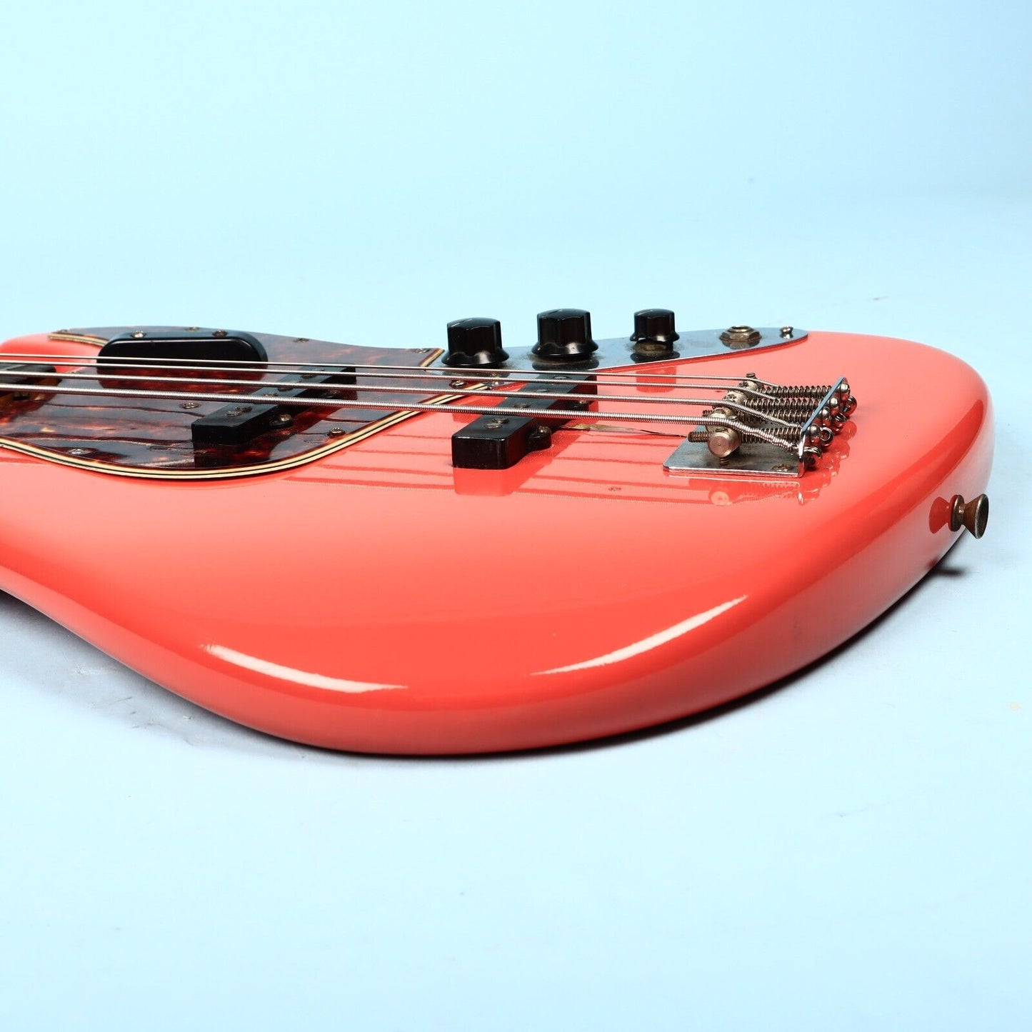 1961 Fender Jazz Bass Guitar Refin Fiesta Red