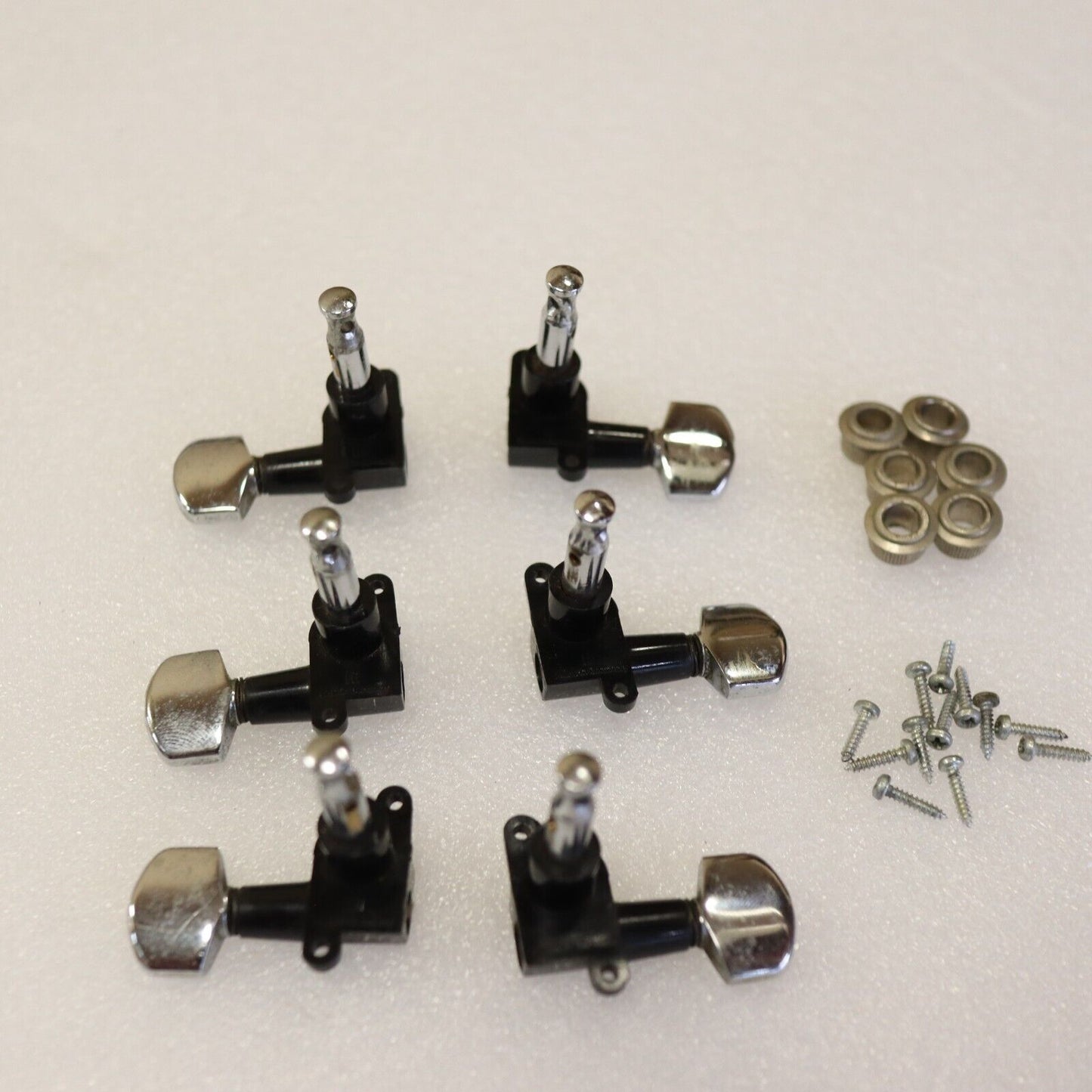 Rare Schaller Offset 3x3 Tuners Chrome Plastic Vintage 70's guitar W. Germany