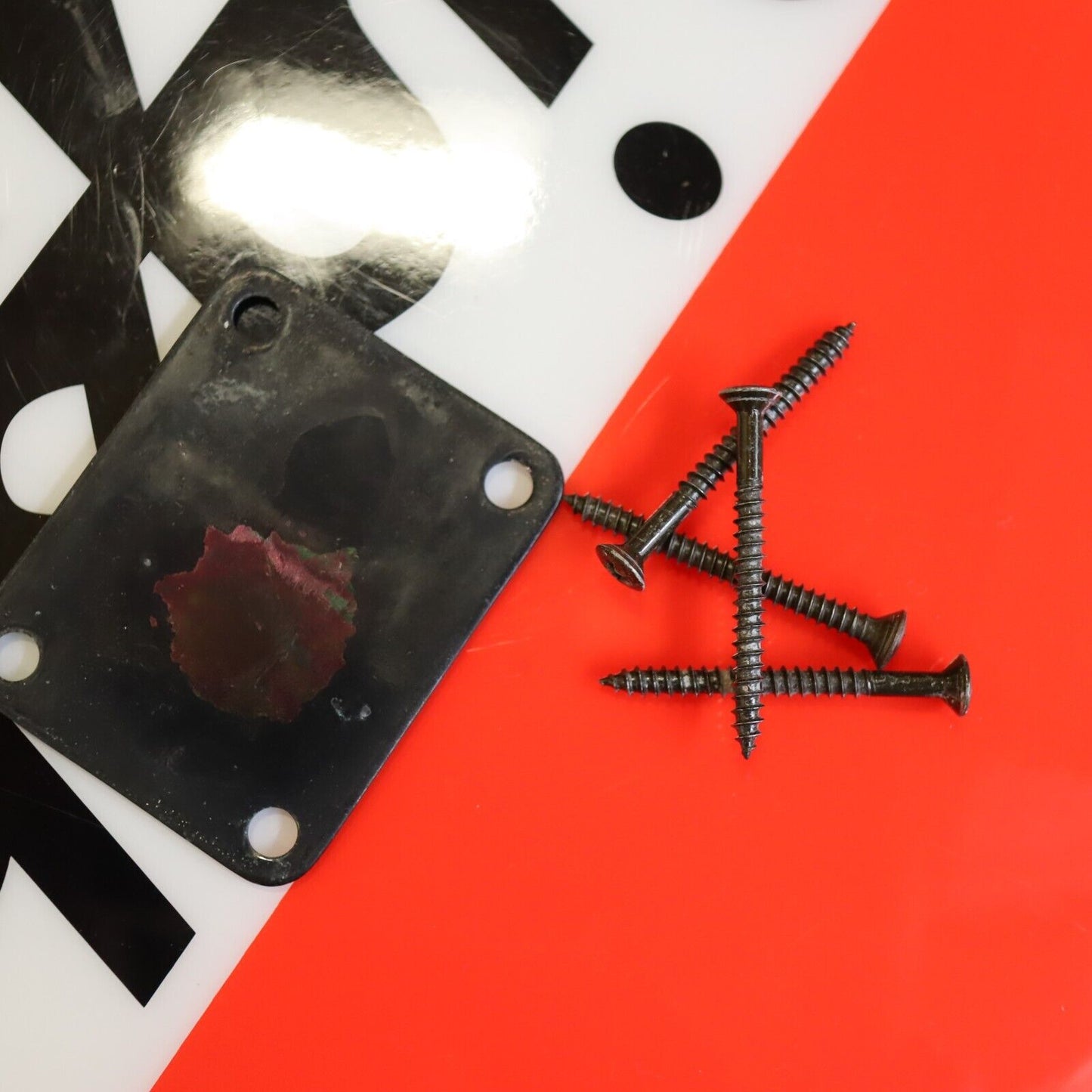 Vintage Ibanez Neck Plate Made in Korea Black MIK