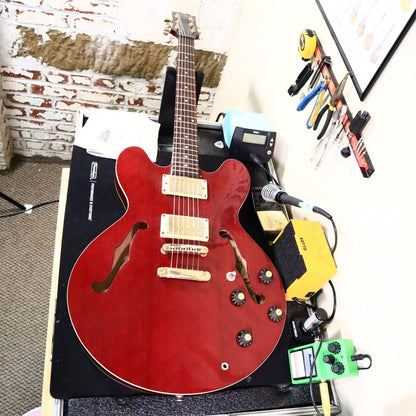 Vintage Seville ES-335 Red Copy Semi-Hollowbody Electric Guitar
