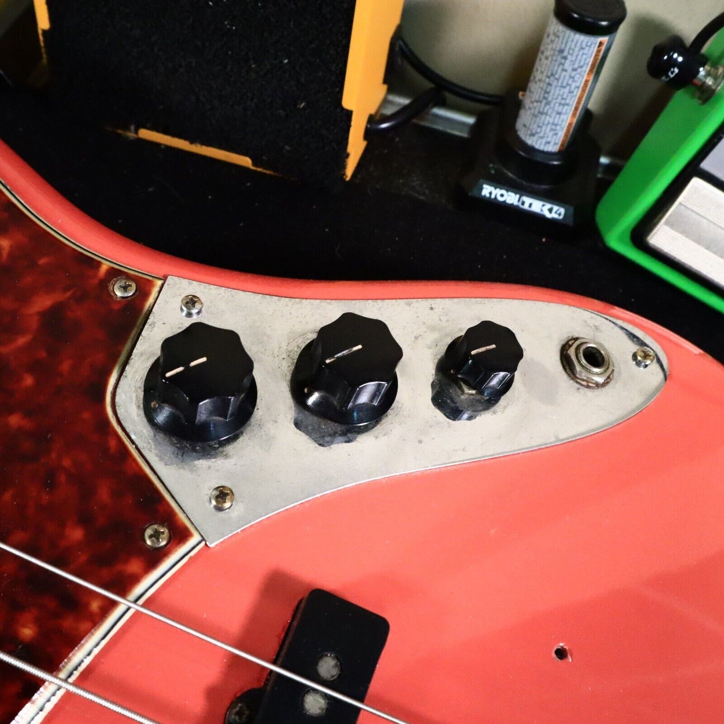 1961 Fender Jazz Bass Guitar Refin Fiesta Red