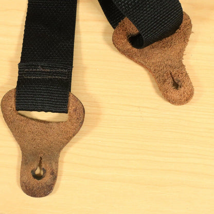 Vintage Ace USA Black Polyweb Guitar Strap Made In USA Adjustable