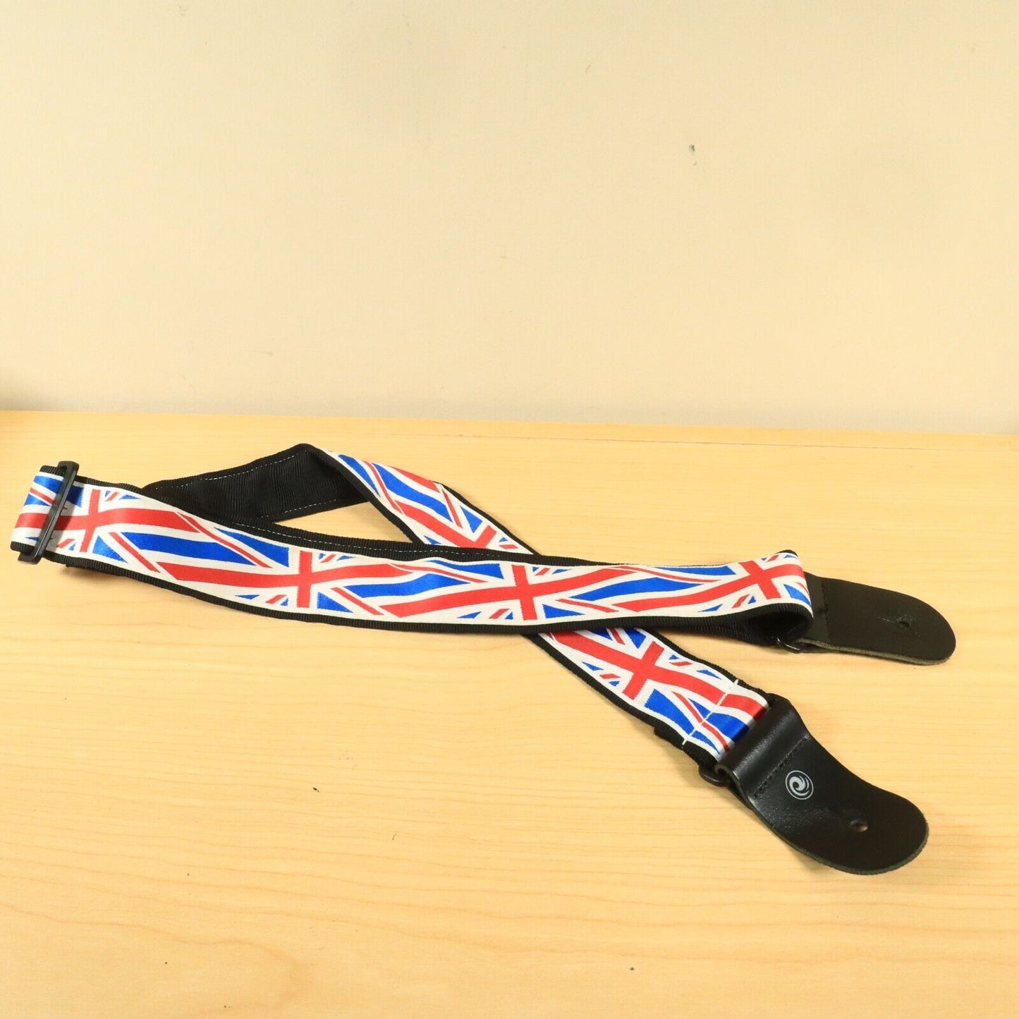 VERY COOL D'Addario Woven Guitar Strap Bass Union Jack British Flag Leather Tabs