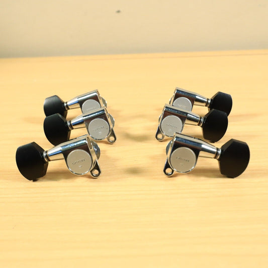 Gotoh SG360 Mini 3x3 Schaller Style Chrome Tuning Black Buttons Japan