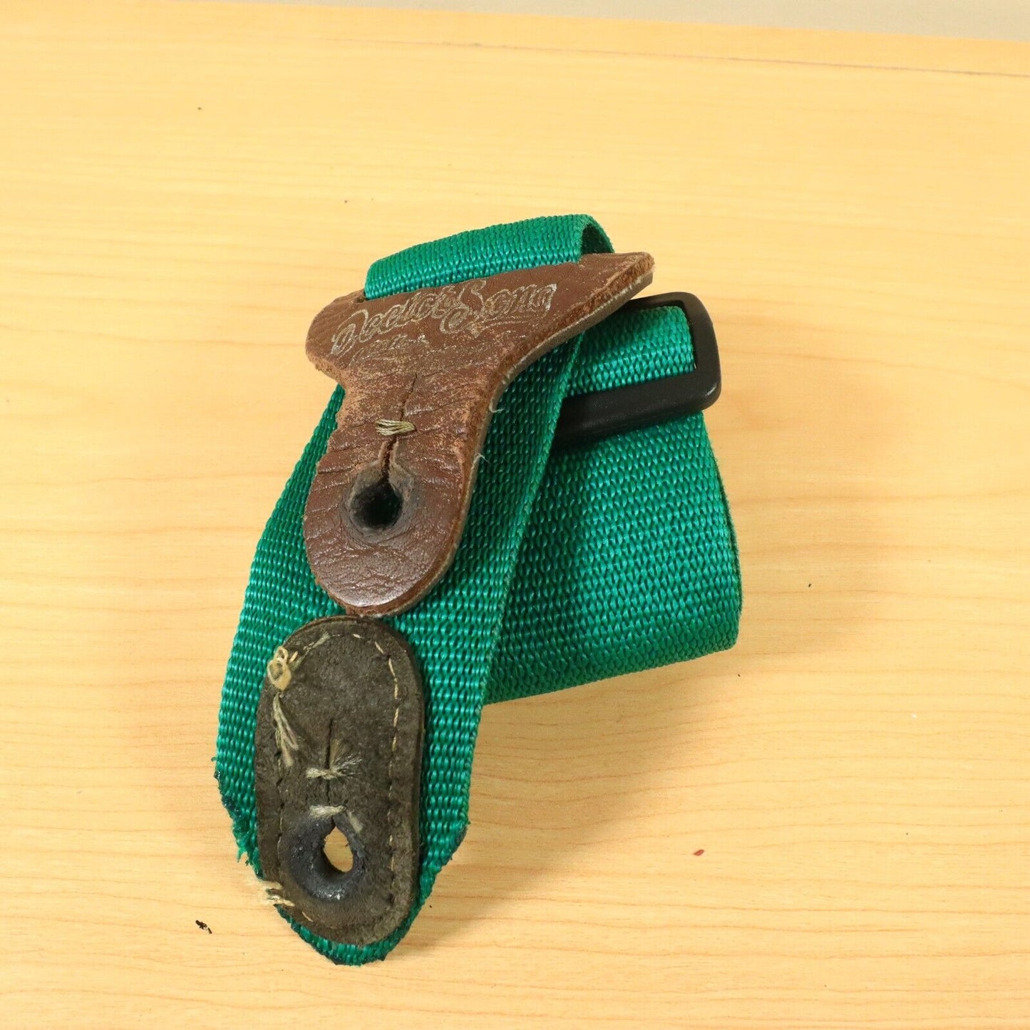Vintage 90s Doctor Song USA Guitar Strap Green 2” Wide Adjustable Made In USA