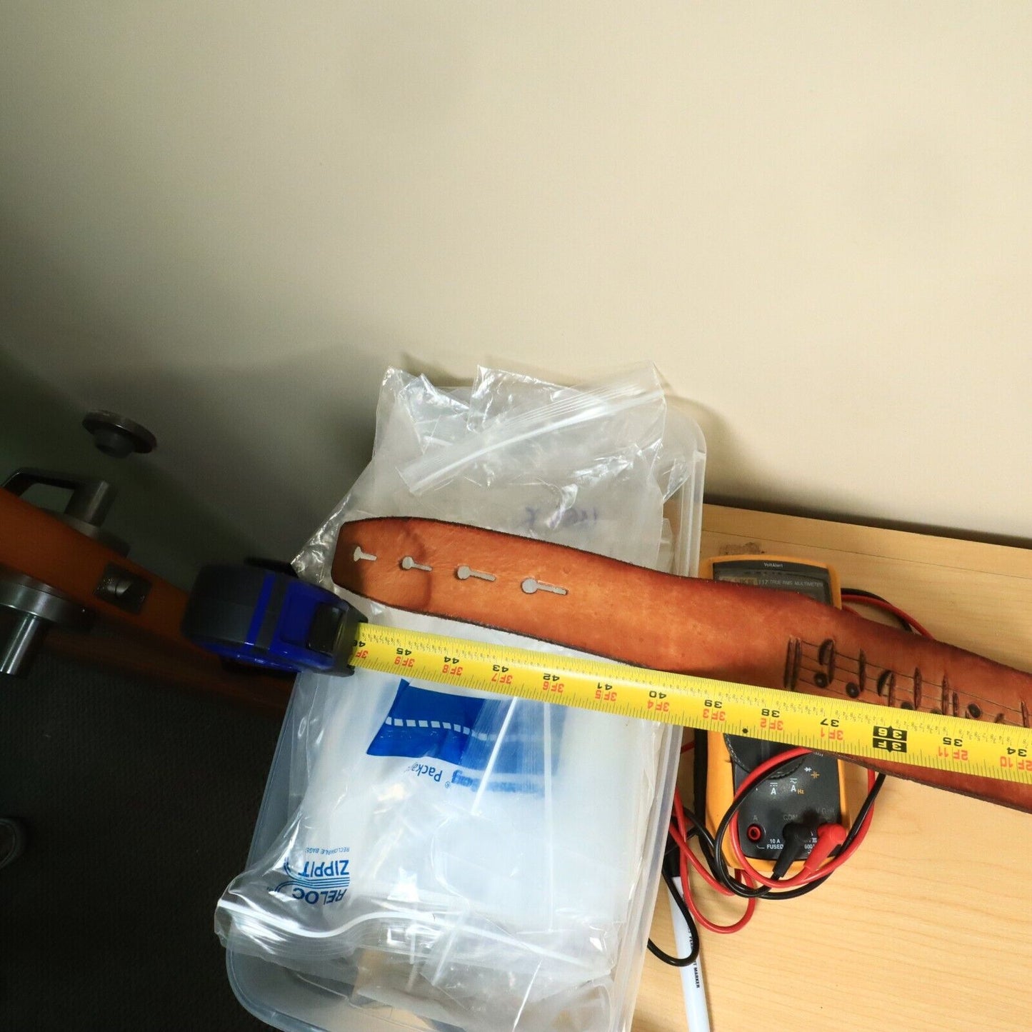 Leather Guitar Strap Laser Engraved Notes Design